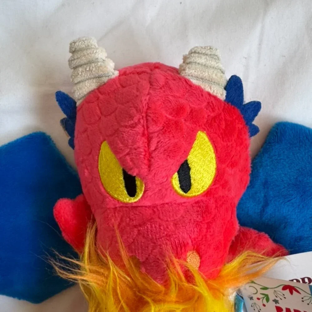 NWT Bark Box WETBEARD THE DRAGON Plush Dog Toy, Blue + Red, Large (50+ lbs)